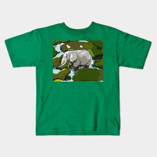 Elephant Illustration Kids T-Shirt